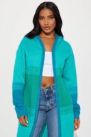 Ribbed Cardigan in Blue