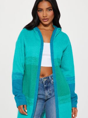 Ribbed Cardigan in Blue
