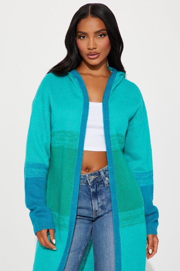 Ribbed Cardigan in Blue