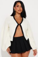 Cream V-Neck Cardigan