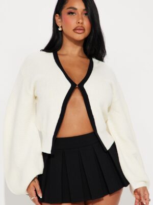 Cream V-Neck Cardigan