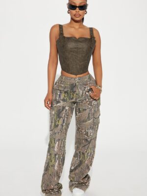 Olive Wide-Leg Pants
