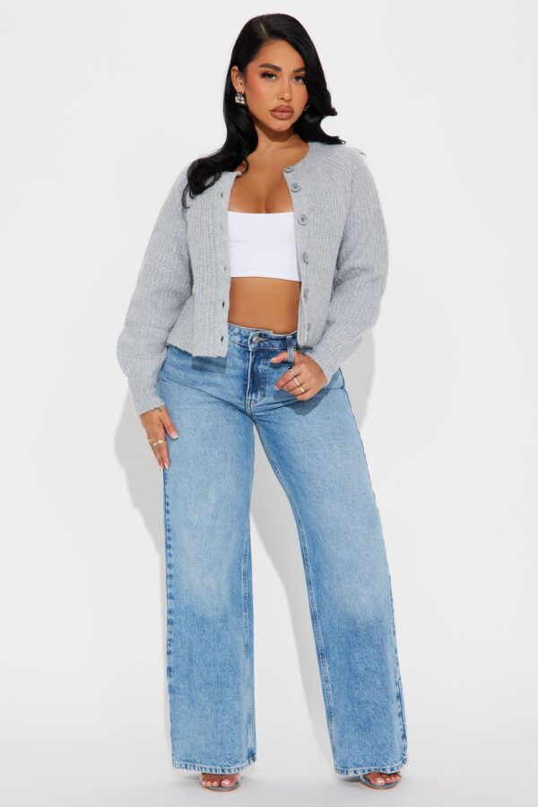 Cropped Cardigan in Gray