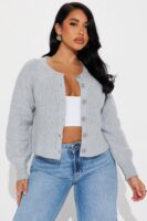 Cropped Cardigan in Gray