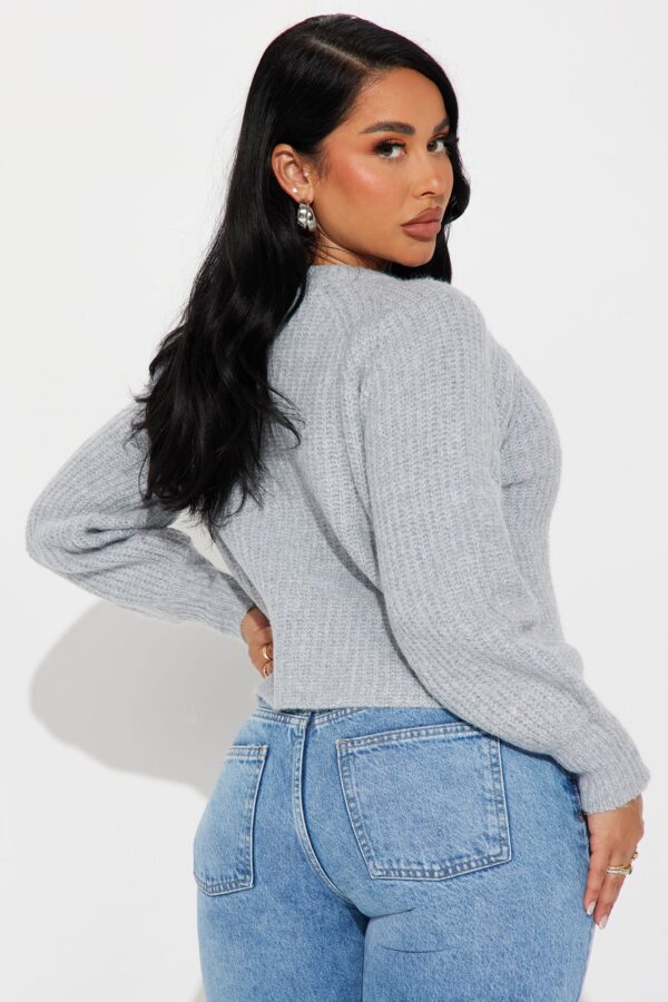 Cropped Cardigan in Gray