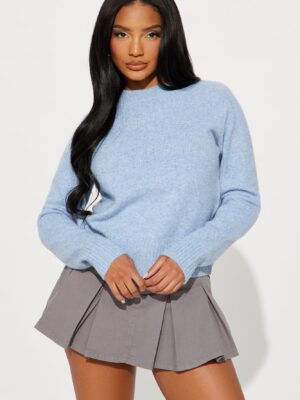 Blue Sweater with cropped