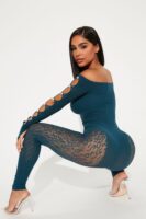 Jumpsuit in Teal 90% nylon