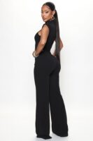 Black Mock-Neck Jumpsuit