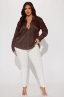 Shirt in Chocolate 97% polyester