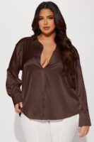 Shirt in Chocolate 97% polyester