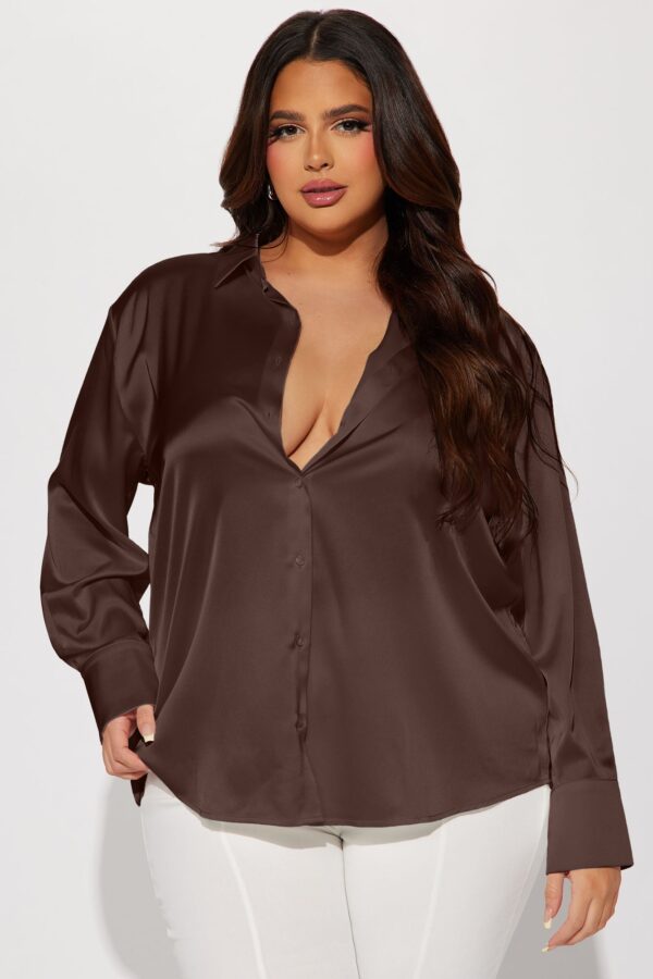 Shirt in Chocolate 97% polyester