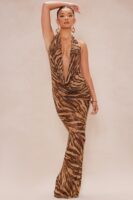 Chocolate Cowl-Neck Dress