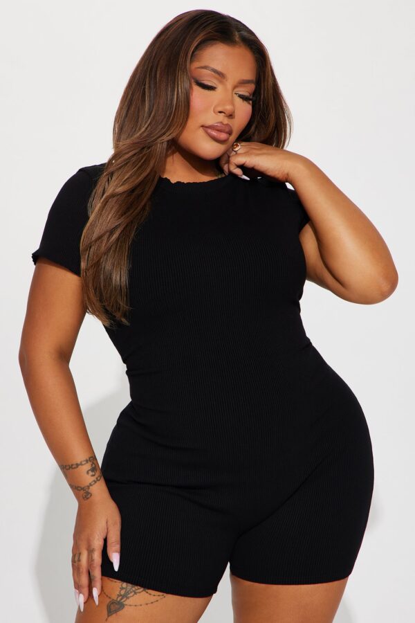 Romper in Black 88% rayon