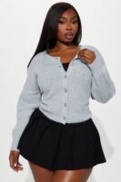 Cropped Cardigan in Gray