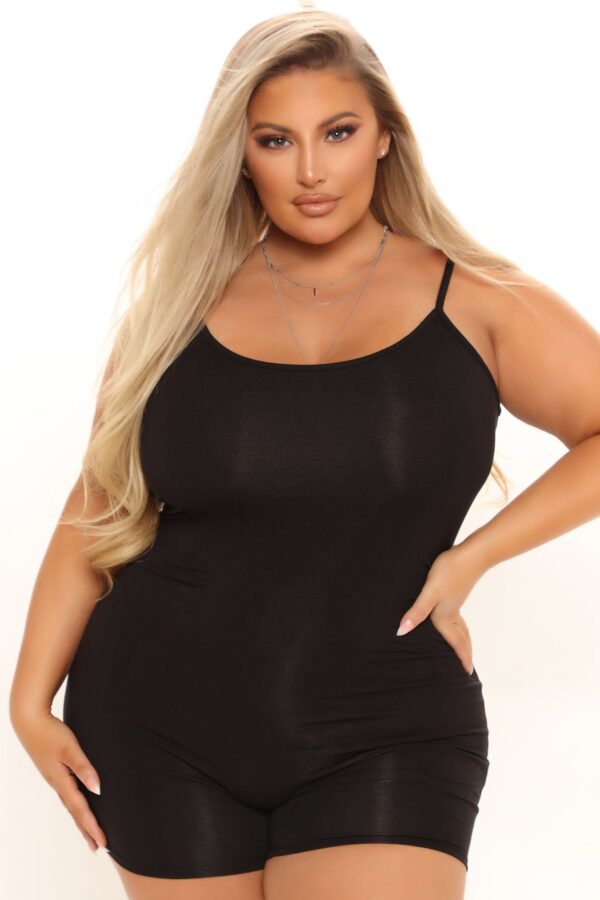 Romper in Black 93% rayon
