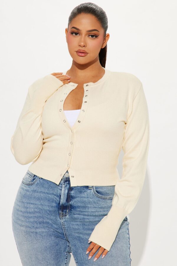 Cream Cropped Cardigan