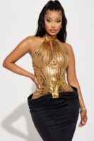 Dress in Black and Gold 82% nylon