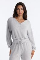 V-Neck Jumpsuit in Heather Grey