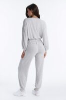 V-Neck Jumpsuit in Heather Grey