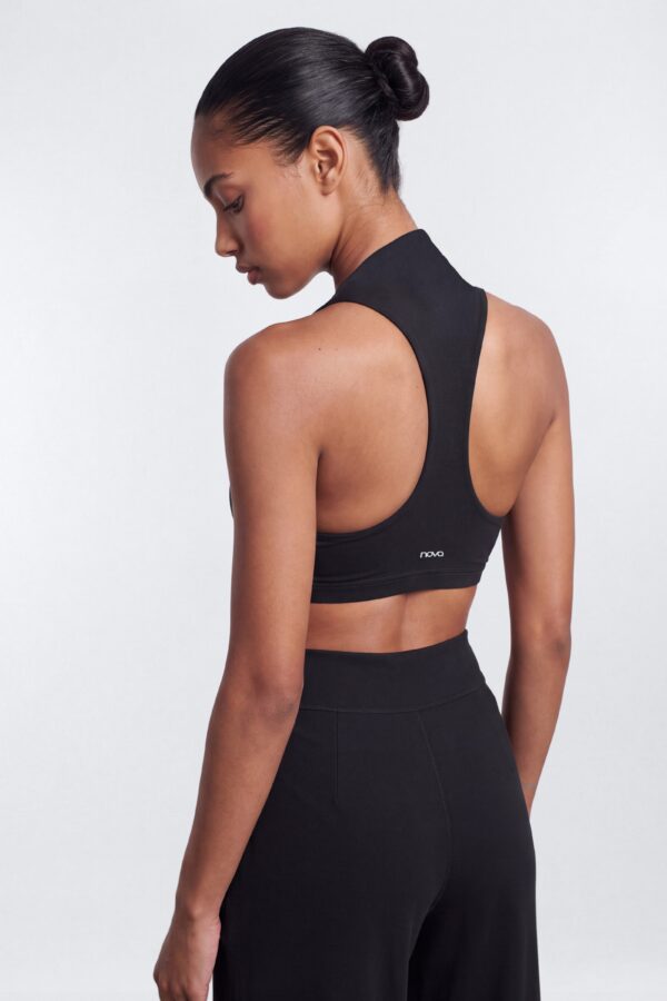 Mock-Neck Top in Black