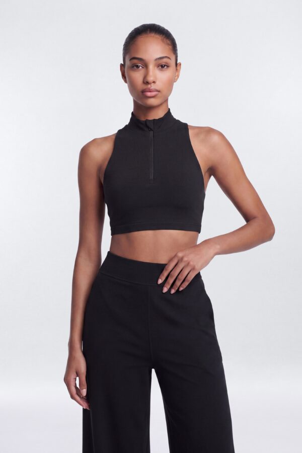 Mock-Neck Top in Black