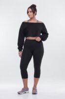 ProStretch™ 17″ Deep V Back Capri Legging - Black