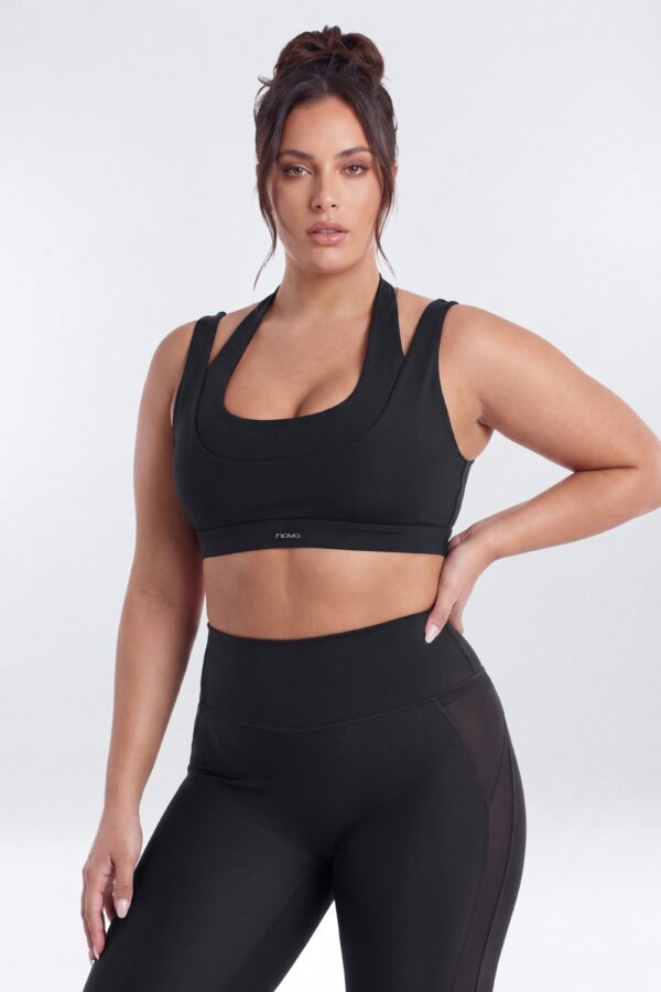 Top in Black 77% polyester