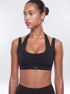 Top in Black 77% polyester