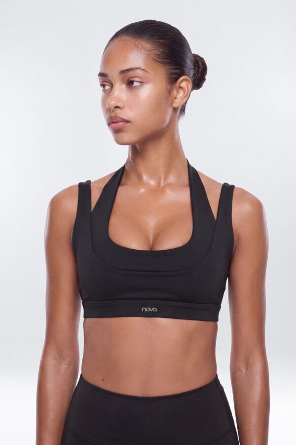 Top in Black 77% polyester