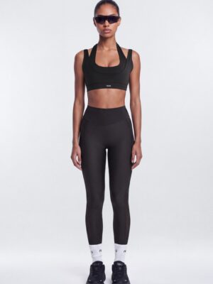 AirSculpt™ 28″ High Rise Mesh Panel Legging - Black