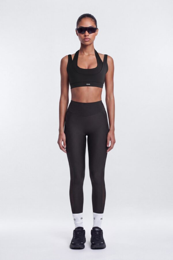 AirSculpt™ 28″ High Rise Mesh Panel Legging - Black