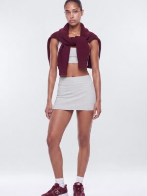 Heather Grey Ribbed Piece