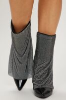 Loud And Clear Rhinestone Boots - Gunmetal