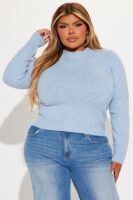 Blue Sweater with cropped