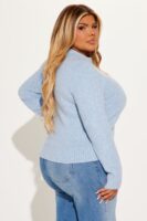 Blue Sweater with cropped