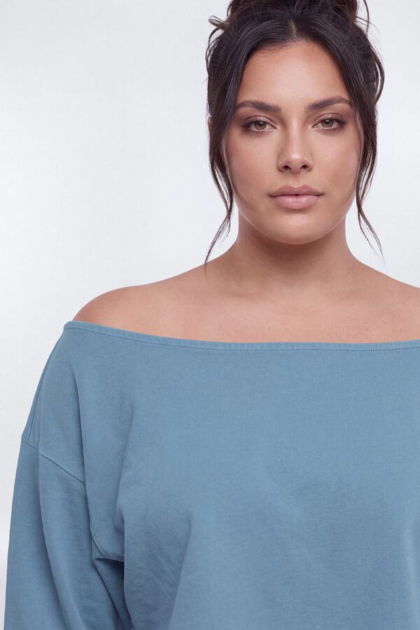 Indigo Drop-Shoulder Top