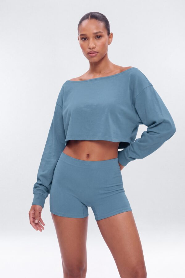 Indigo Drop-Shoulder Top