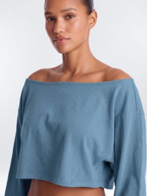 Indigo Drop-Shoulder Top