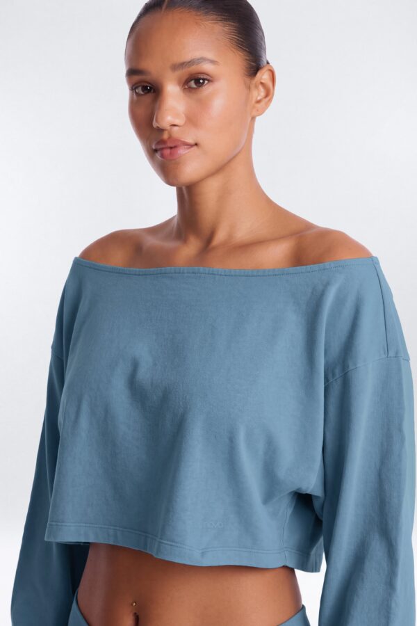Indigo Drop-Shoulder Top