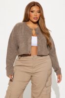 Ladies Kit Brown Cardigan