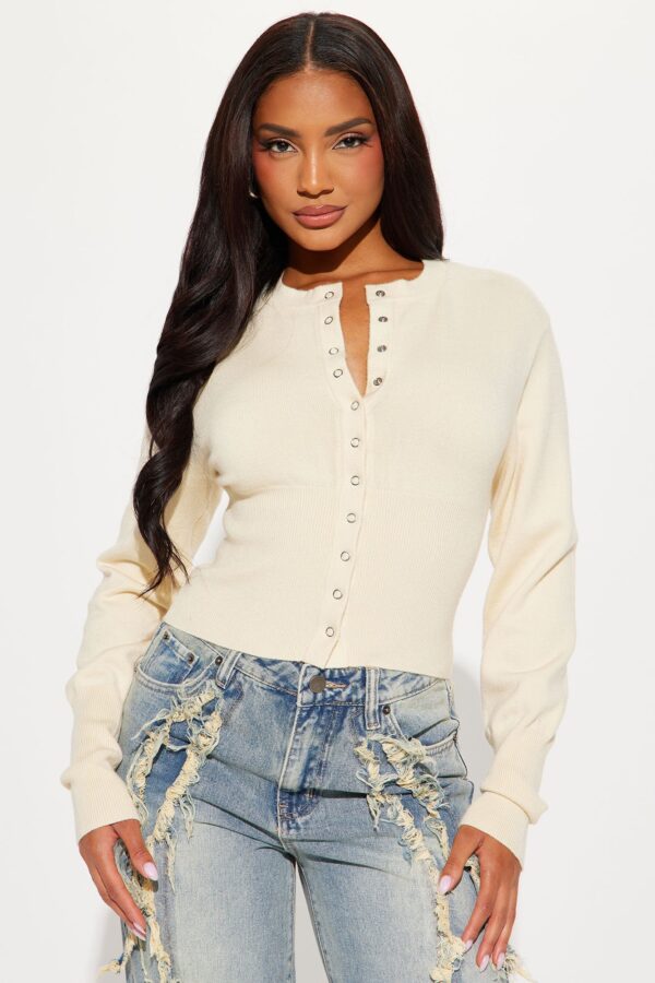 Cream Cropped Cardigan