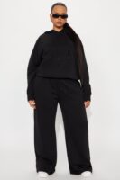 Stole My Ex Boyfriend's Wide Leg Sweatpants - Black