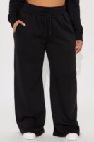 Stole My Ex Boyfriend's Wide Leg Sweatpants - Black