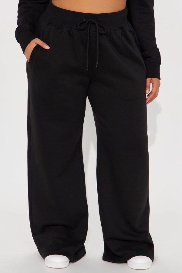 Stole My Ex Boyfriend's Wide Leg Sweatpants - Black