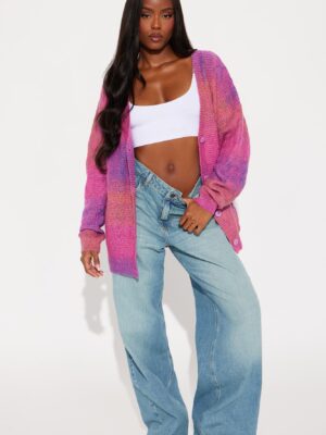 Pink V-Neck Cardigan