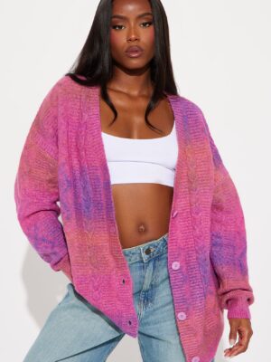 Pink V-Neck Cardigan