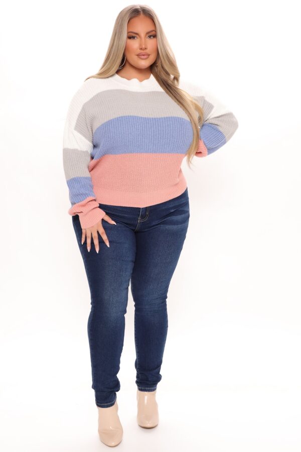 Ivory Pullover with colorblock
