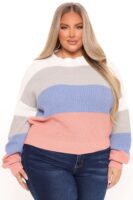 Ivory Pullover with colorblock