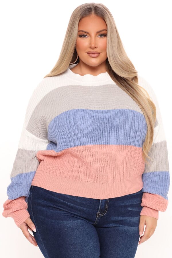 Ivory Pullover with colorblock