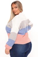 Ivory Pullover with colorblock
